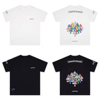 CHH Chrome Heart T Shirts Colorful Cross Flower Arm Short Sleeve