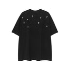 CHH Chrome Heart T Shirts CH Gypsy Hot Diamond Cross Crew Neck Short Sleeve T-Shirt