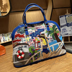 Chrome Heart Leather Bag Splicing Embroidered Women's Bag